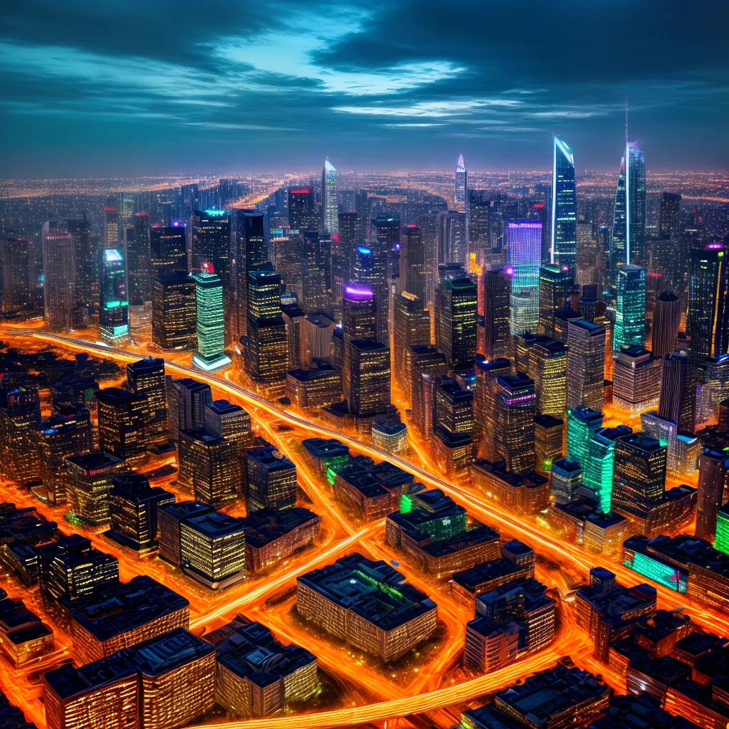 arte digital cidade futurista neon arte digital cidade futurista neon
