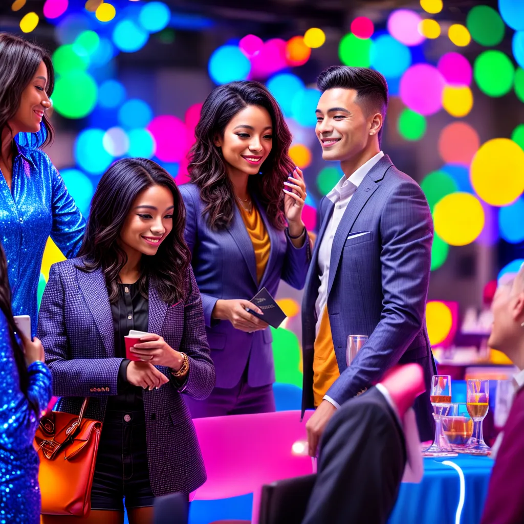 evento corporativo networking luzes coloridas evento corporativo networking luzes coloridas