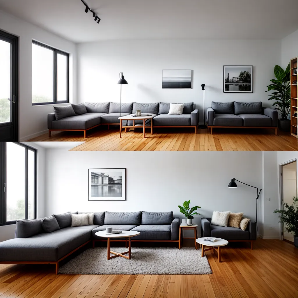 sala arte minimalista madeira luz