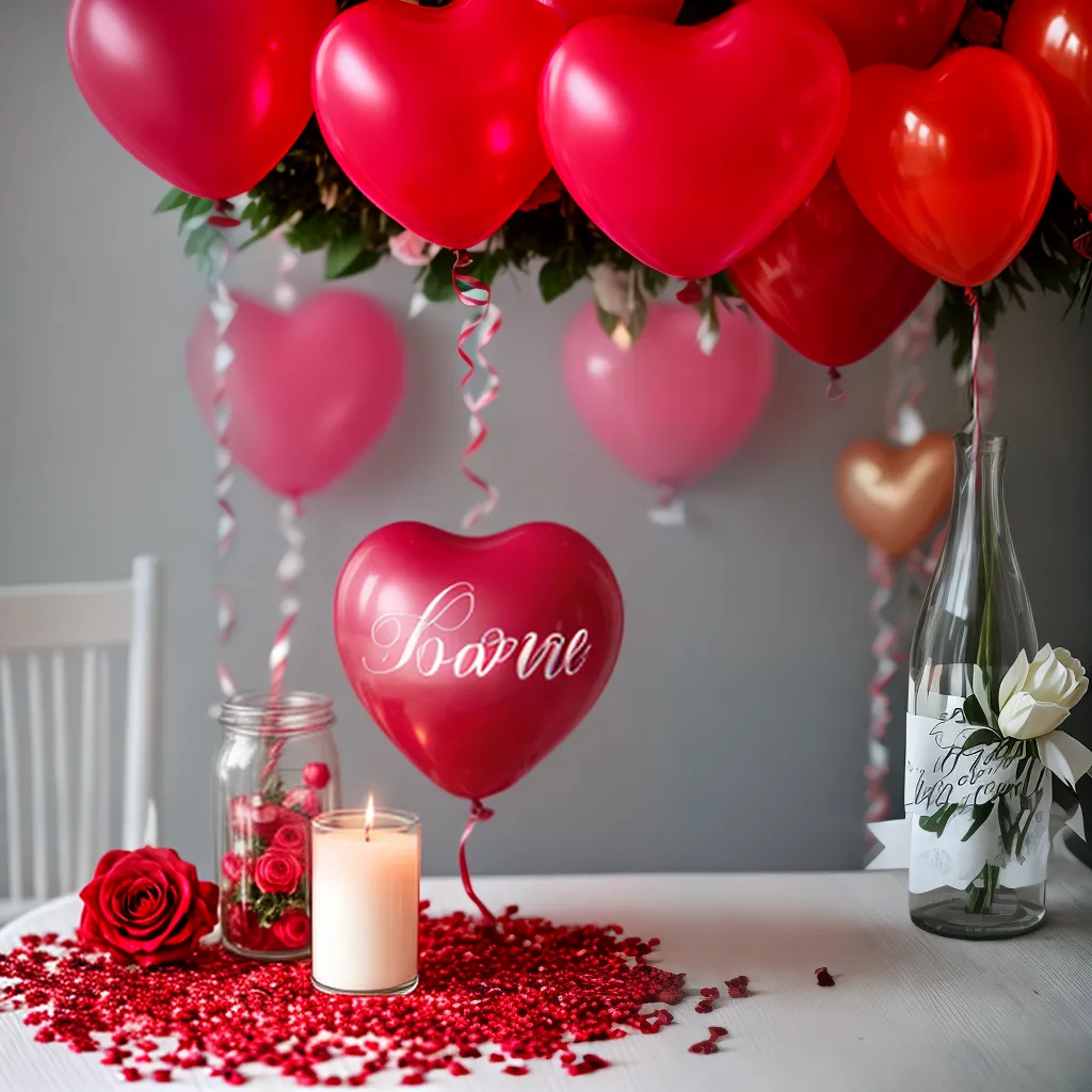 mesa romantica coracoes baloes rosas mesa romantica coracoes baloes rosas