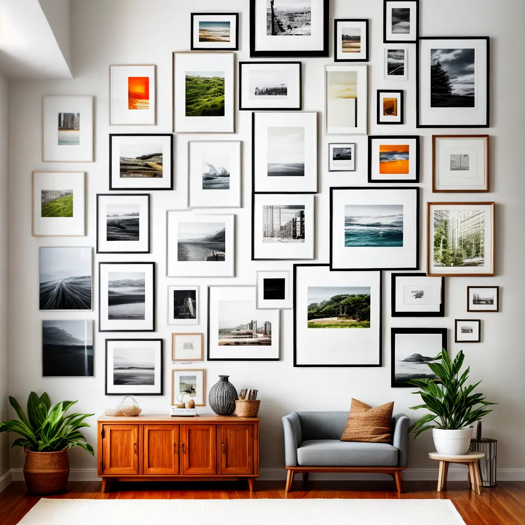 galeria parede molduras arte ecletica