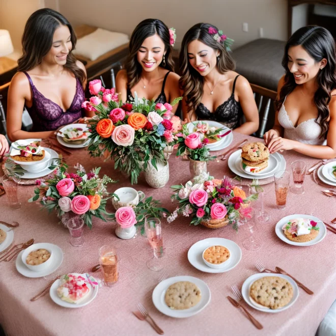 mesa decorada lingerie amigas