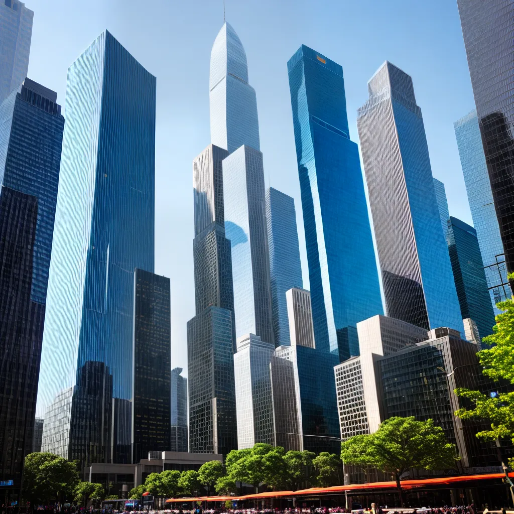 arranha ceu futurista reflexo cidade arranha ceu futurista reflexo cidade