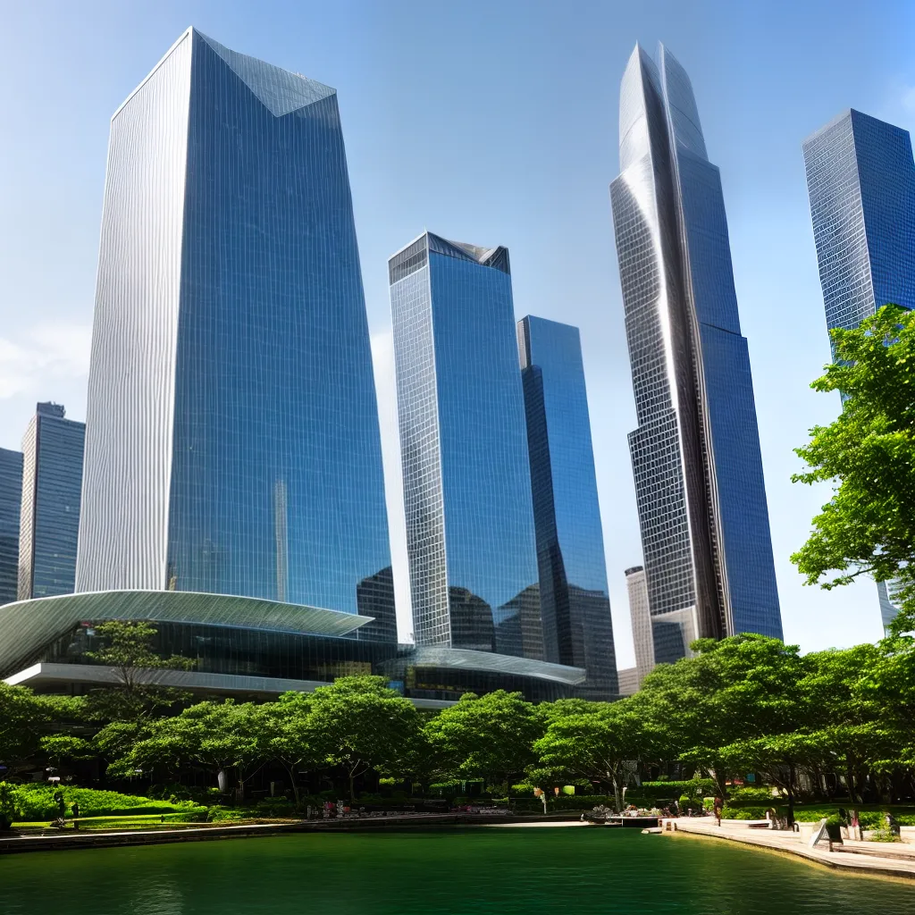 arranha ceu futurista natureza verde arranha ceu futurista natureza verde