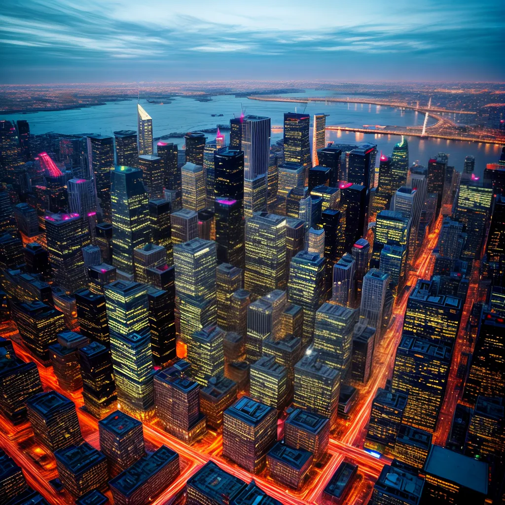 cidade futurista arranha ceus neon 2
