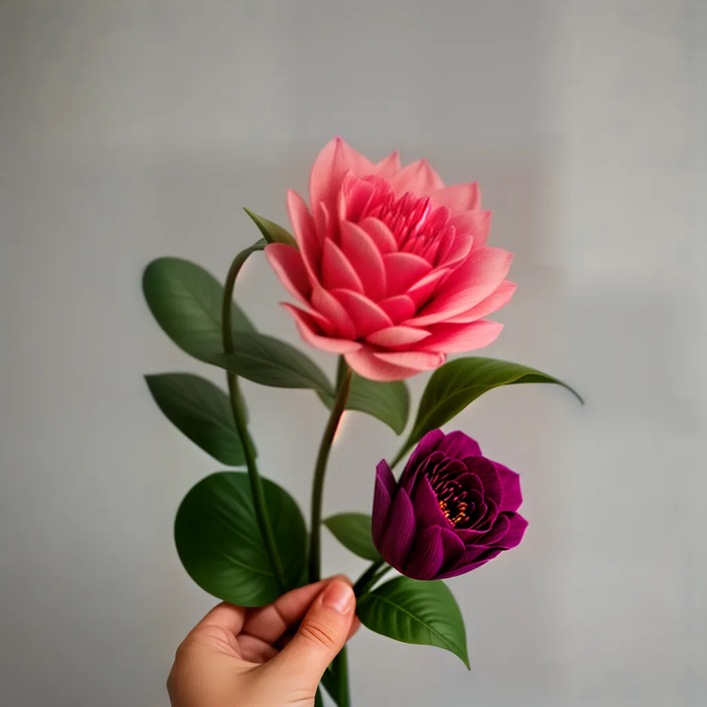 limpeza flor artificial maos