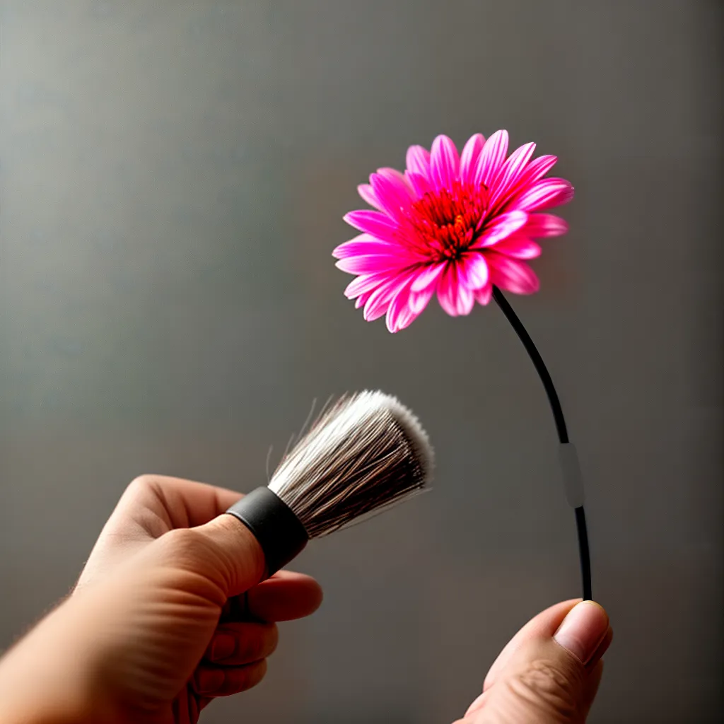 limpeza flor artificial pincel
