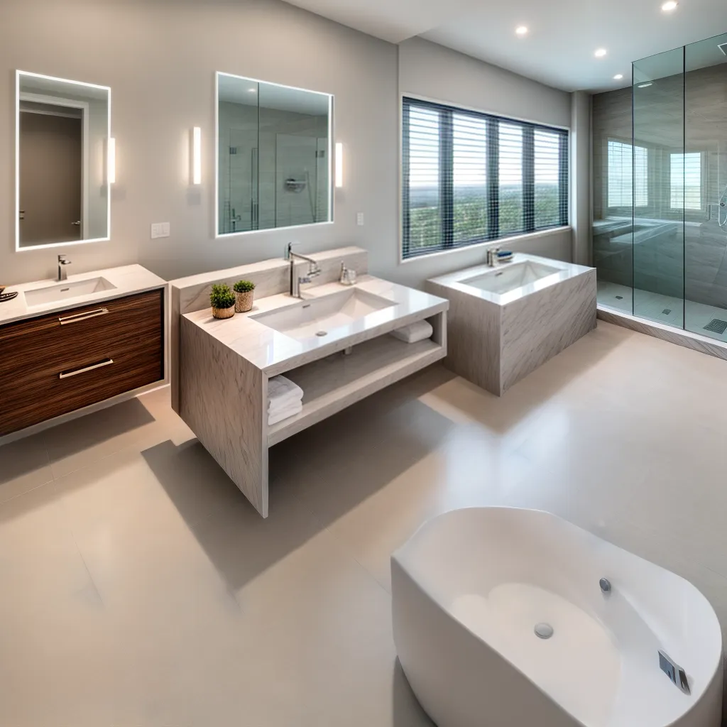 banheiro moderno luxo banheira marmore