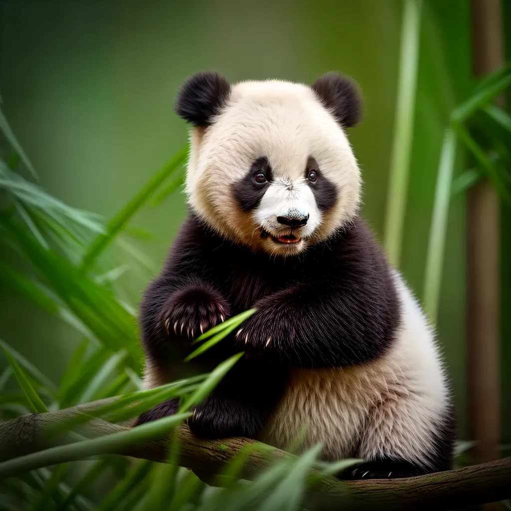 panda bebe fofo bambu