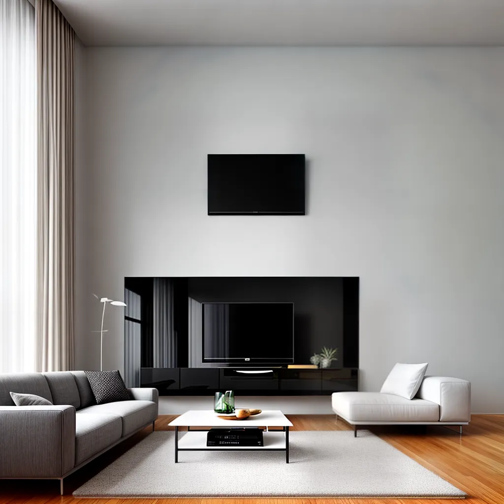 sala minimalista sofa pintura abstrata
