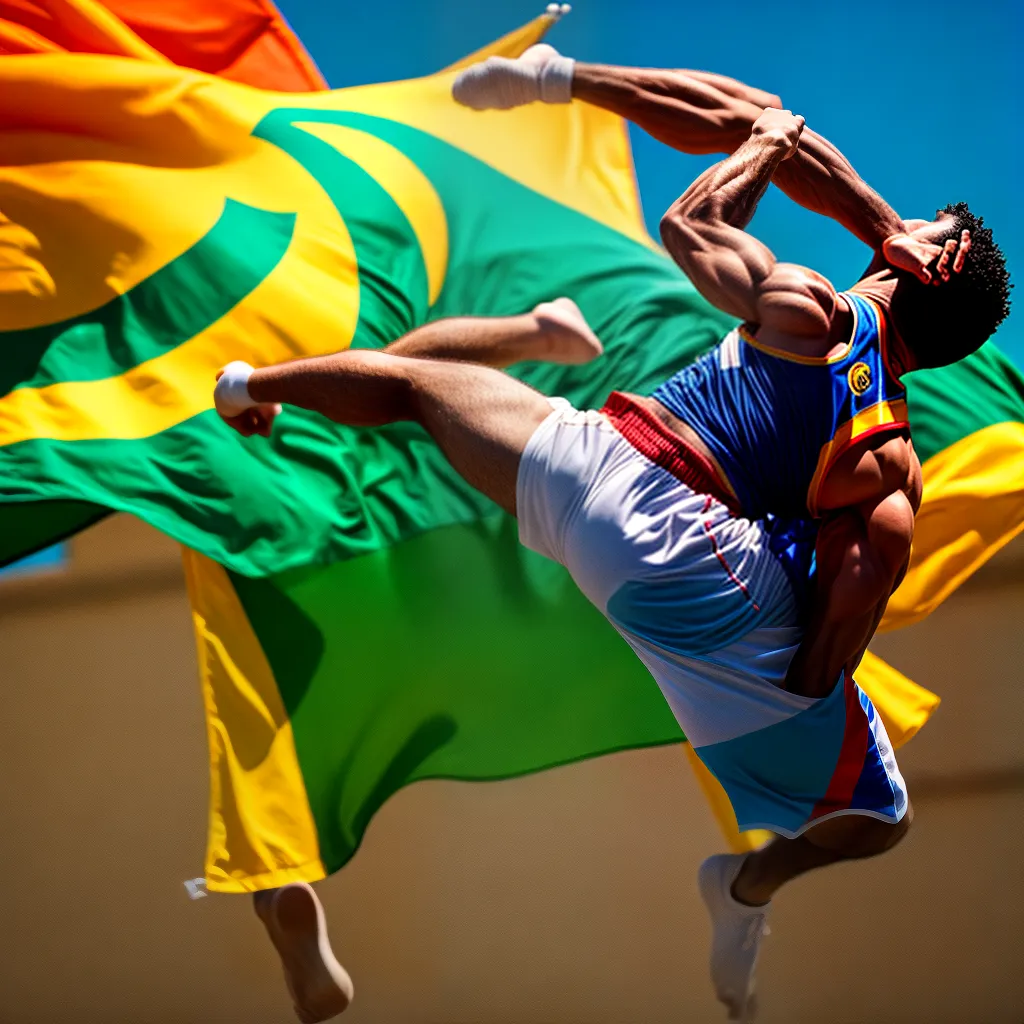 capoeira chute aereo bandeira brasileira capoeira chute aereo bandeira brasileira