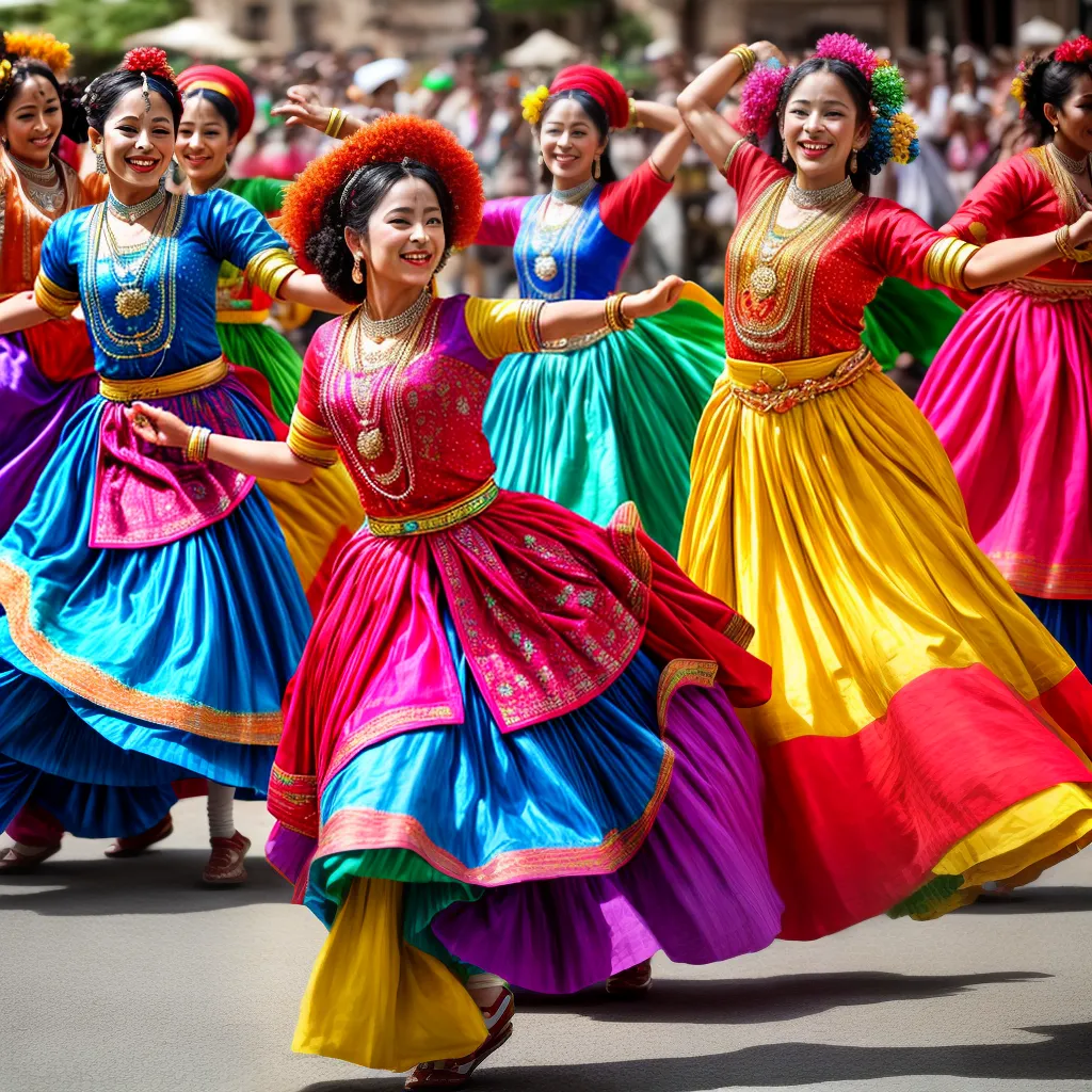 danca folclorica colorida alegria tradicional