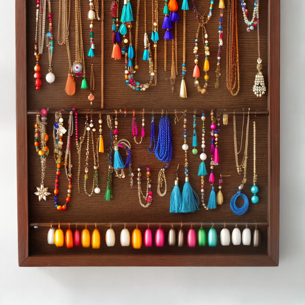 organizador joias madeira beads colorido