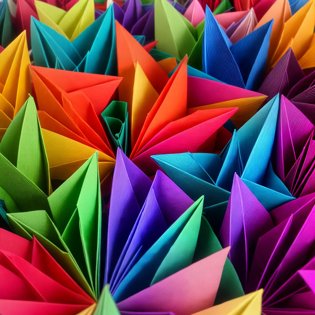 origami colorido arte digital origami colorido arte digital