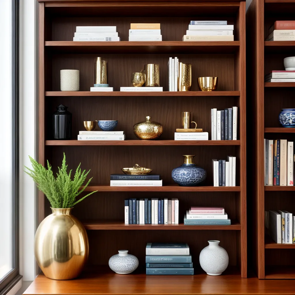 estante decorativa objetos organizados