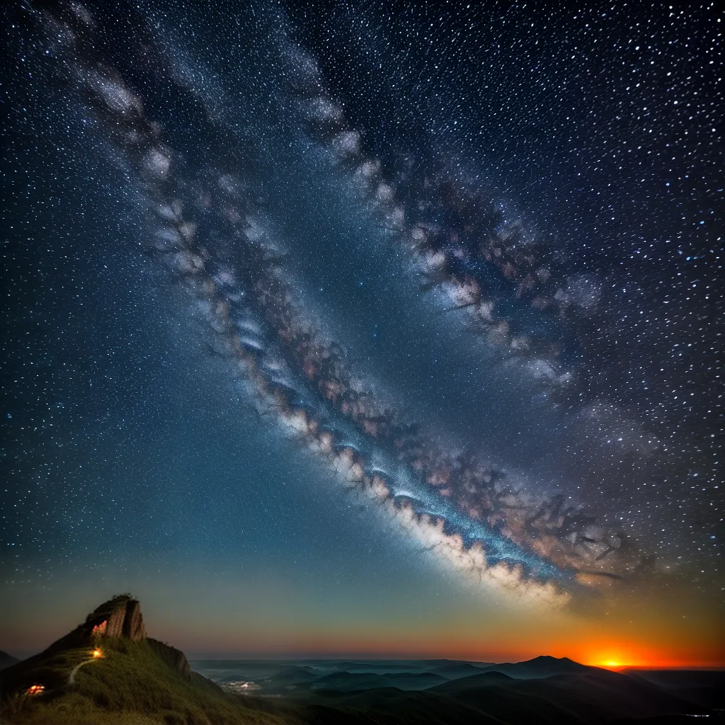 ceu estrelado via lactea lua cheia