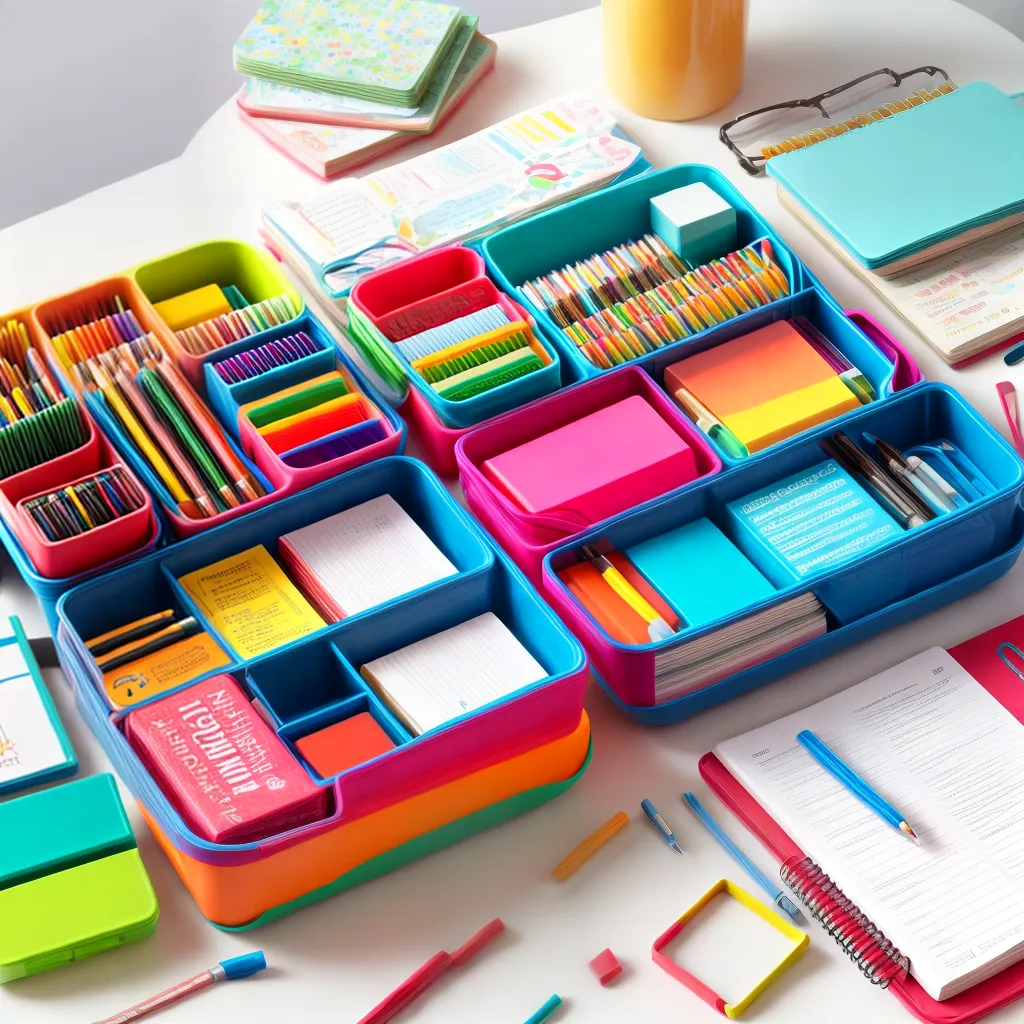 mesa organizada material escolar mesa organizada material escolar
