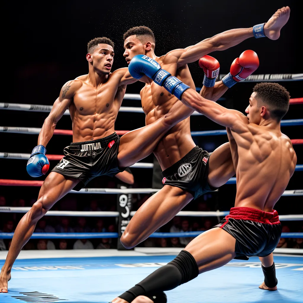 papel de parede lutador kickboxing vibrante 1