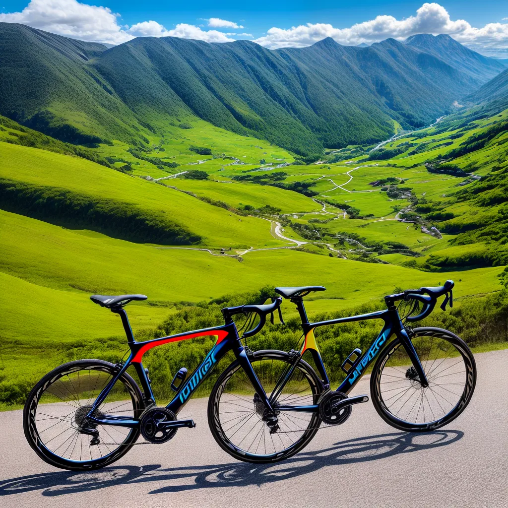 bicicleta moderna padroes coloridos paisagem montanha bicicleta moderna padroes coloridos paisagem montanha