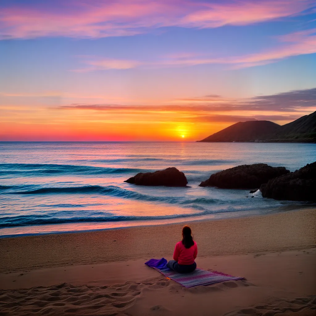 praia por do sol onda meditacao 1