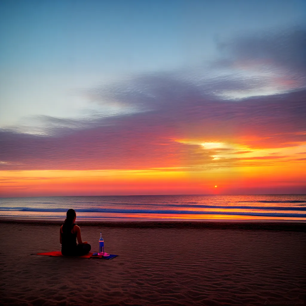 praia por do sol onda meditacao 2