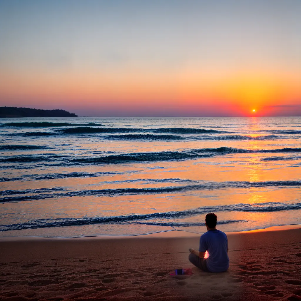 praia por do sol onda meditacao 4