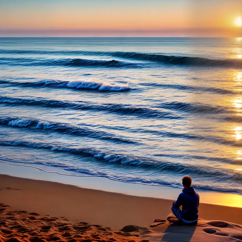 praia amanhecer meditacao serenidade