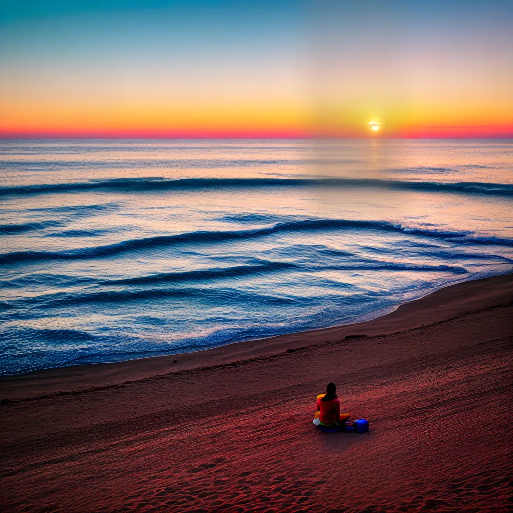 praia por do sol onda meditacao 8