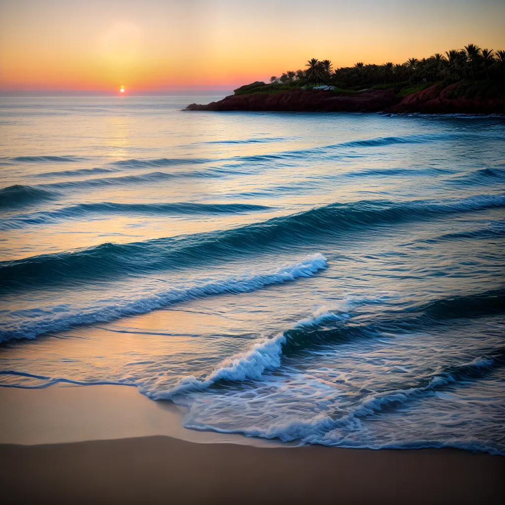 praia por do sol tranquilidade