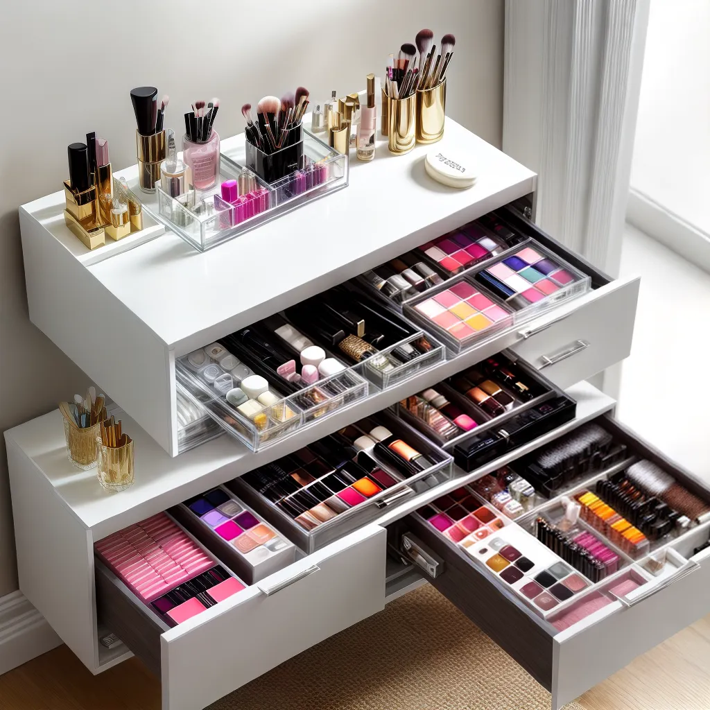 mesa vaidade organizada produtos beleza 5