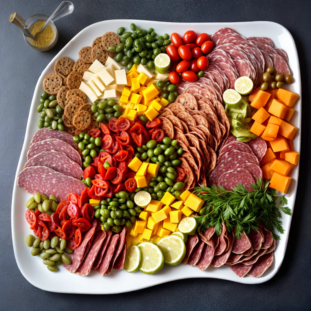 tabua charcutaria antipasto colorido