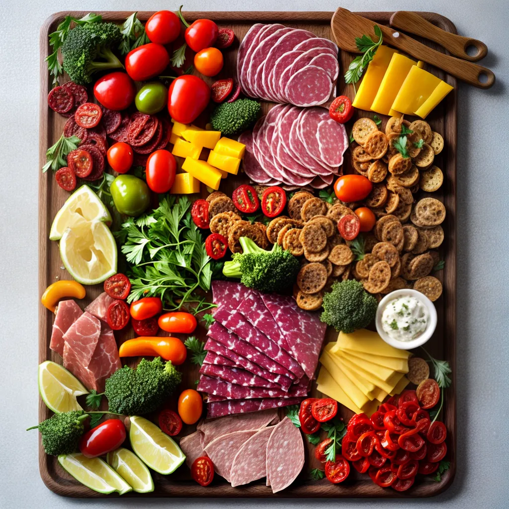 tabua antipasti colorida charcuterie