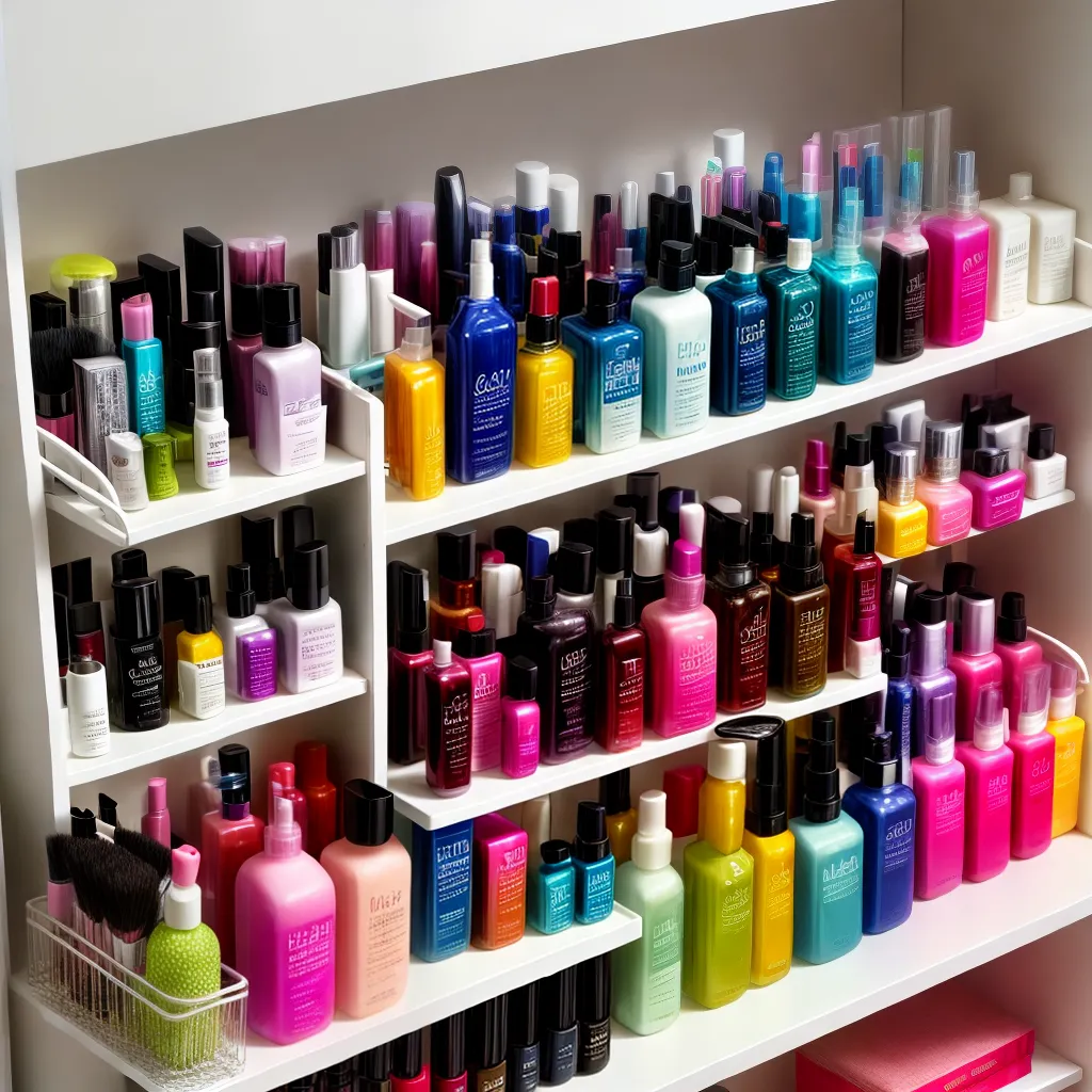 prateleira organizacao produtos cuidado cabelo