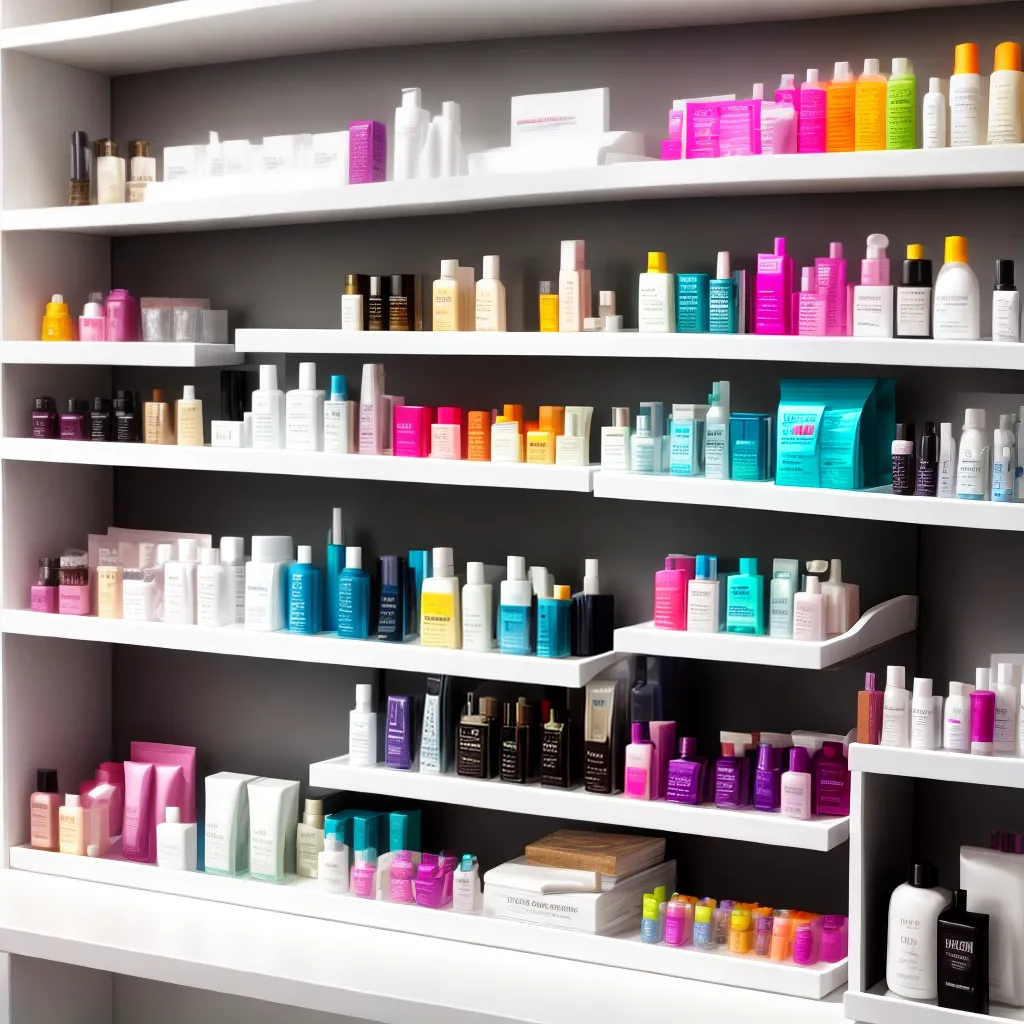 produtos cuidado cabelo organizados prateleira