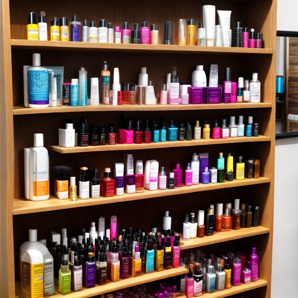 prateleira produtos cabelo acessorios