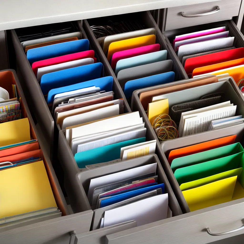 gaveta organizada documentos seguros