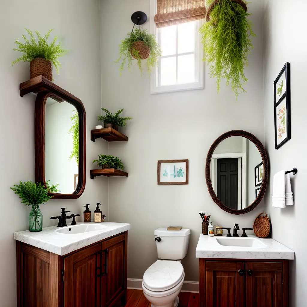 lavabo decorado rustico prateleiras madeira