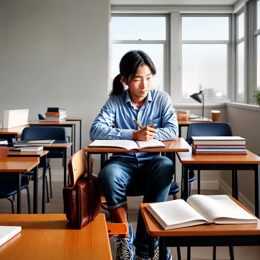 estudante determinado preparacao