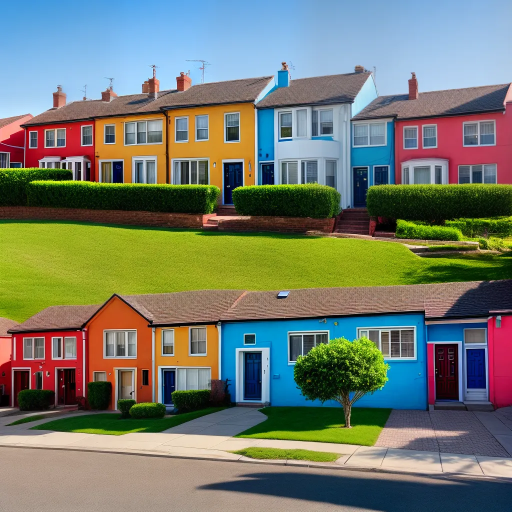 casas gradiente colorido ceu