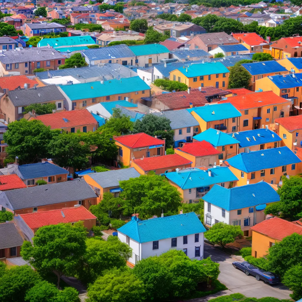casas gradiente colorido bairro