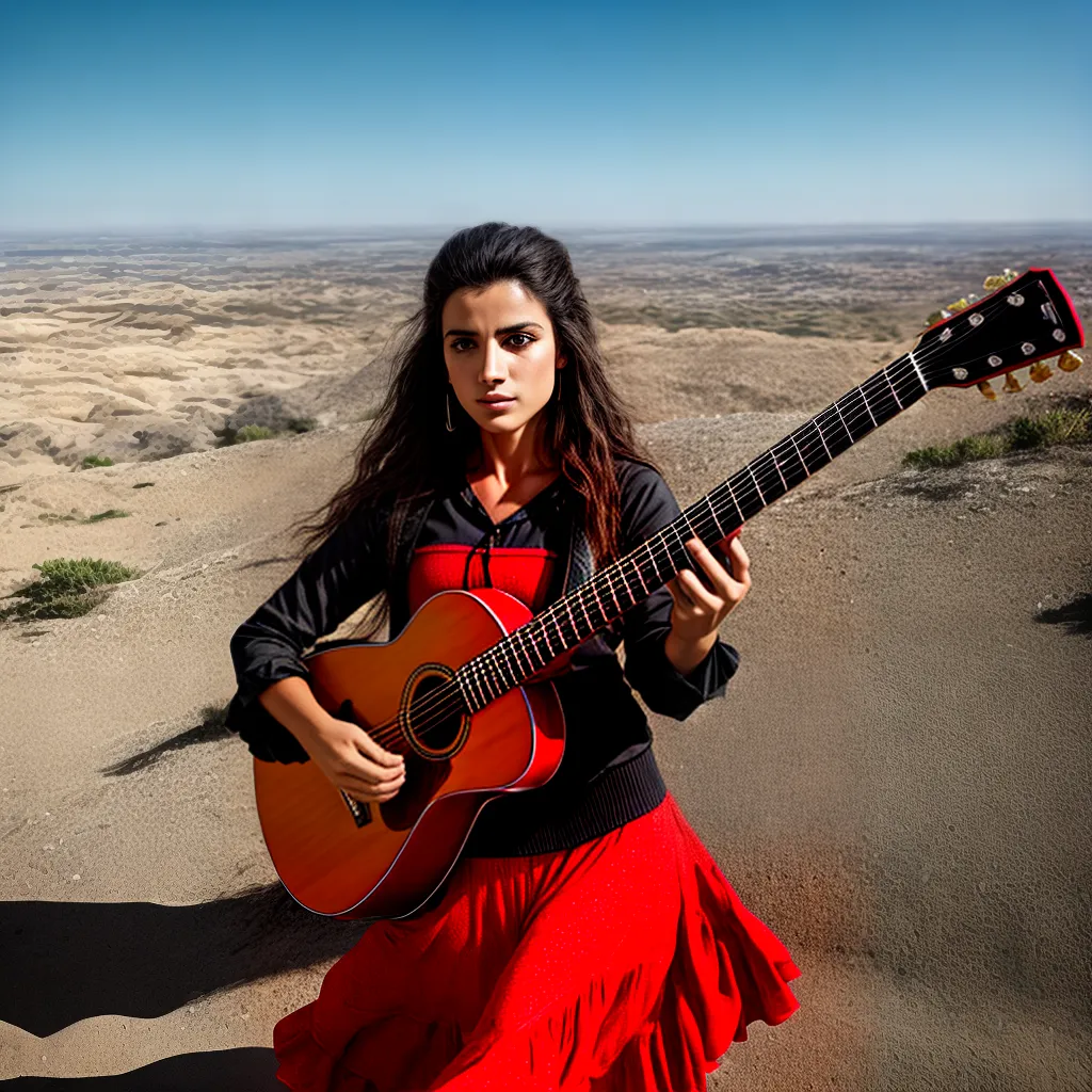 guitarra flamenca por do sol bailarinas