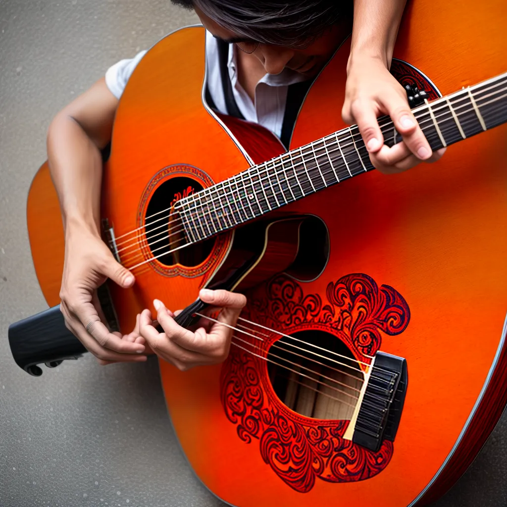 guitarrista flamenco maos vibrante