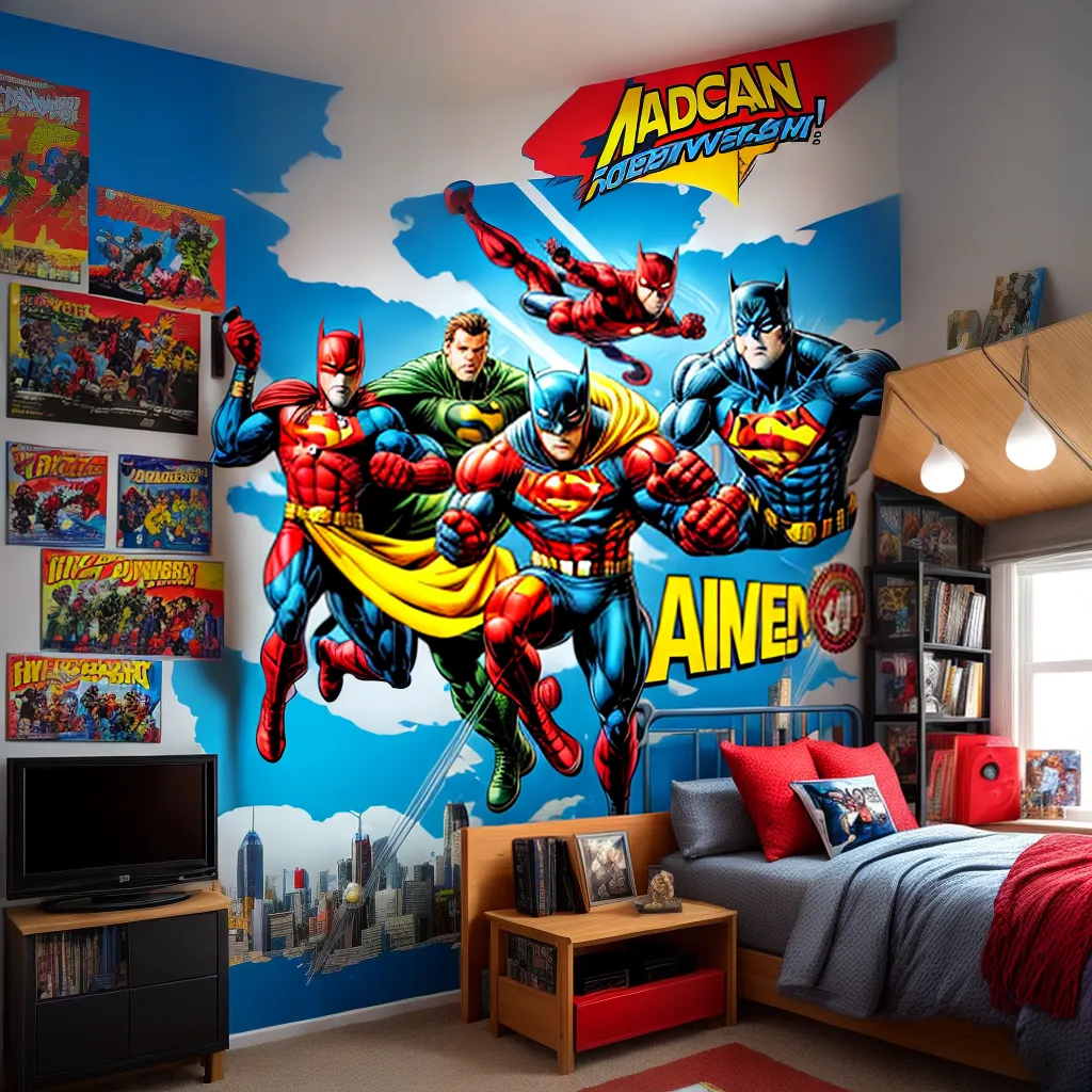 quarto comics heroi decoracao colorida quarto comics heroi decoracao colorida