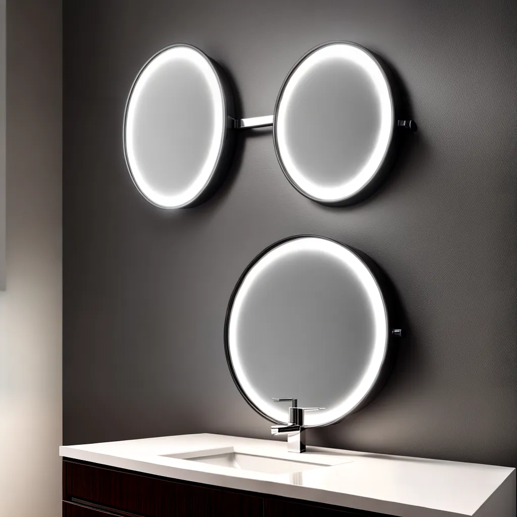 espelho aumento led cromado