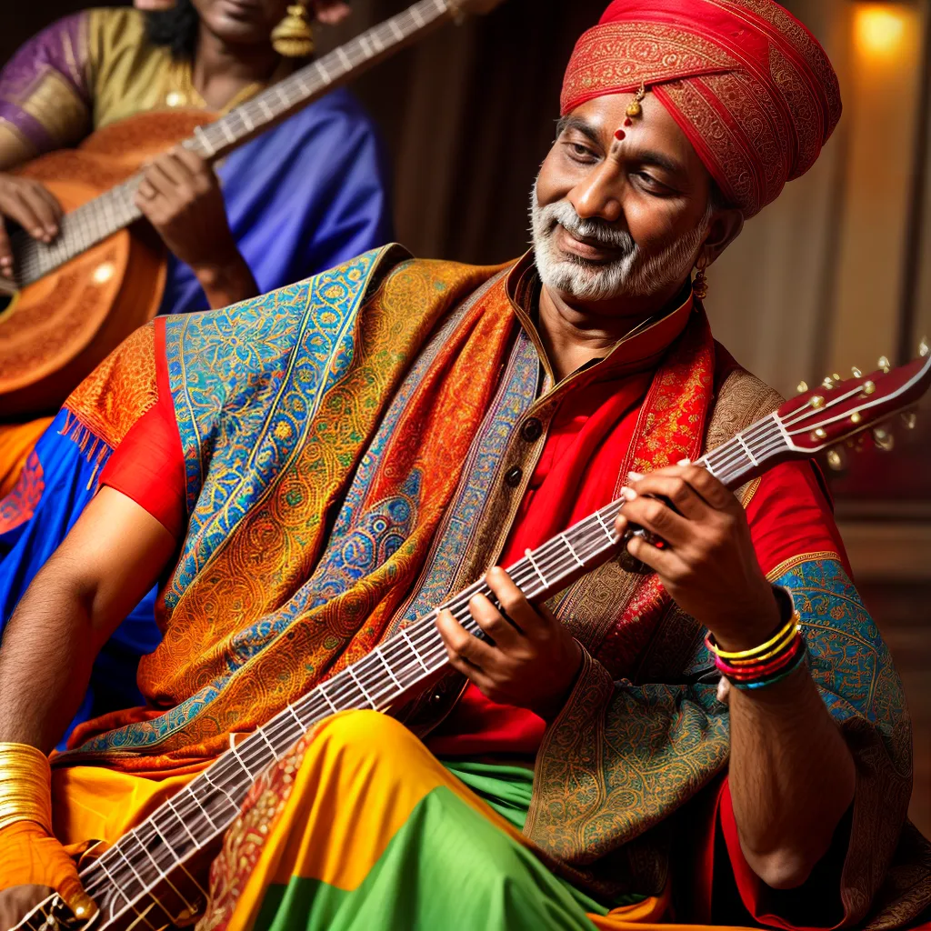 sitar indiano musica classica cores