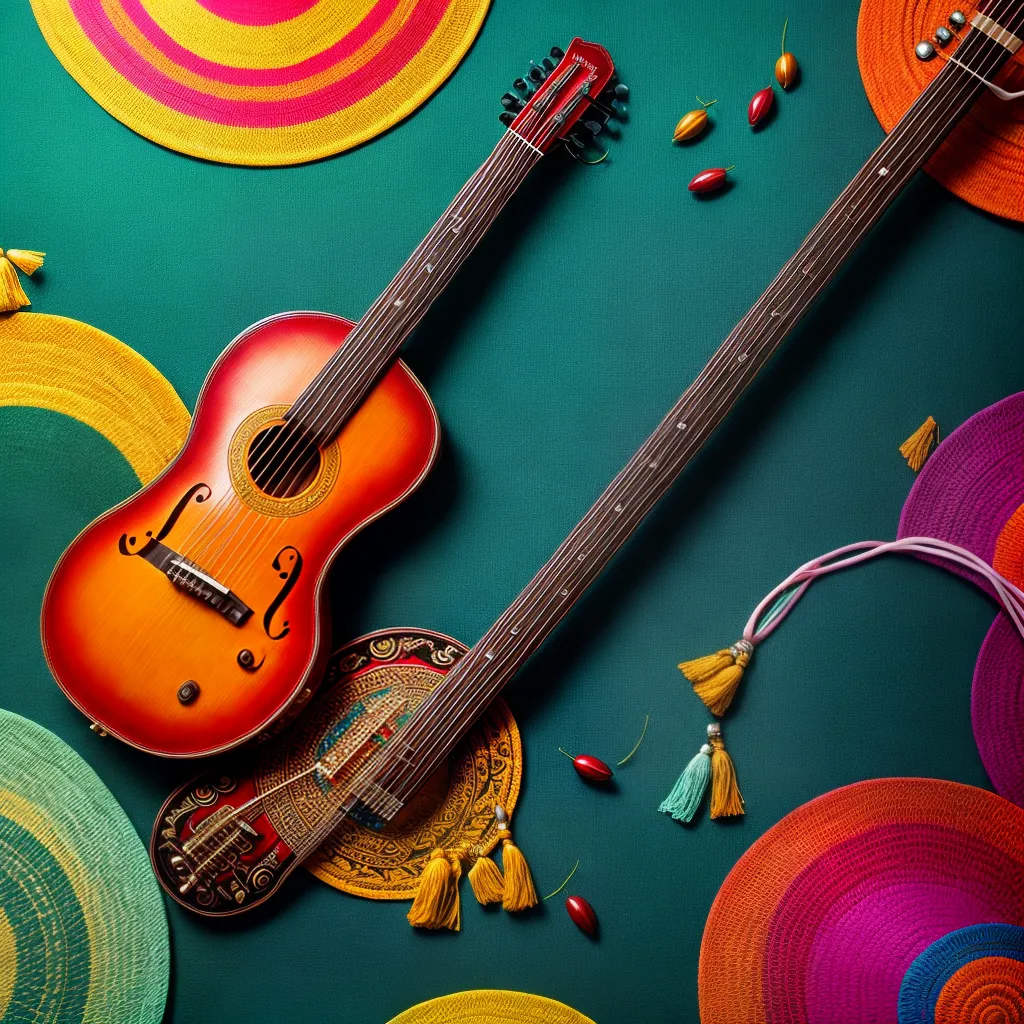 sitar indiano fundo colorido musica