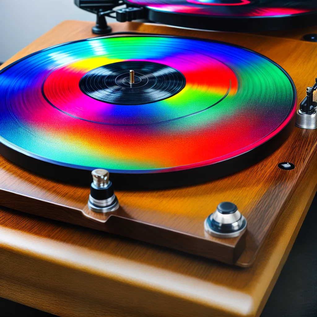 toca disco vintage design pintado