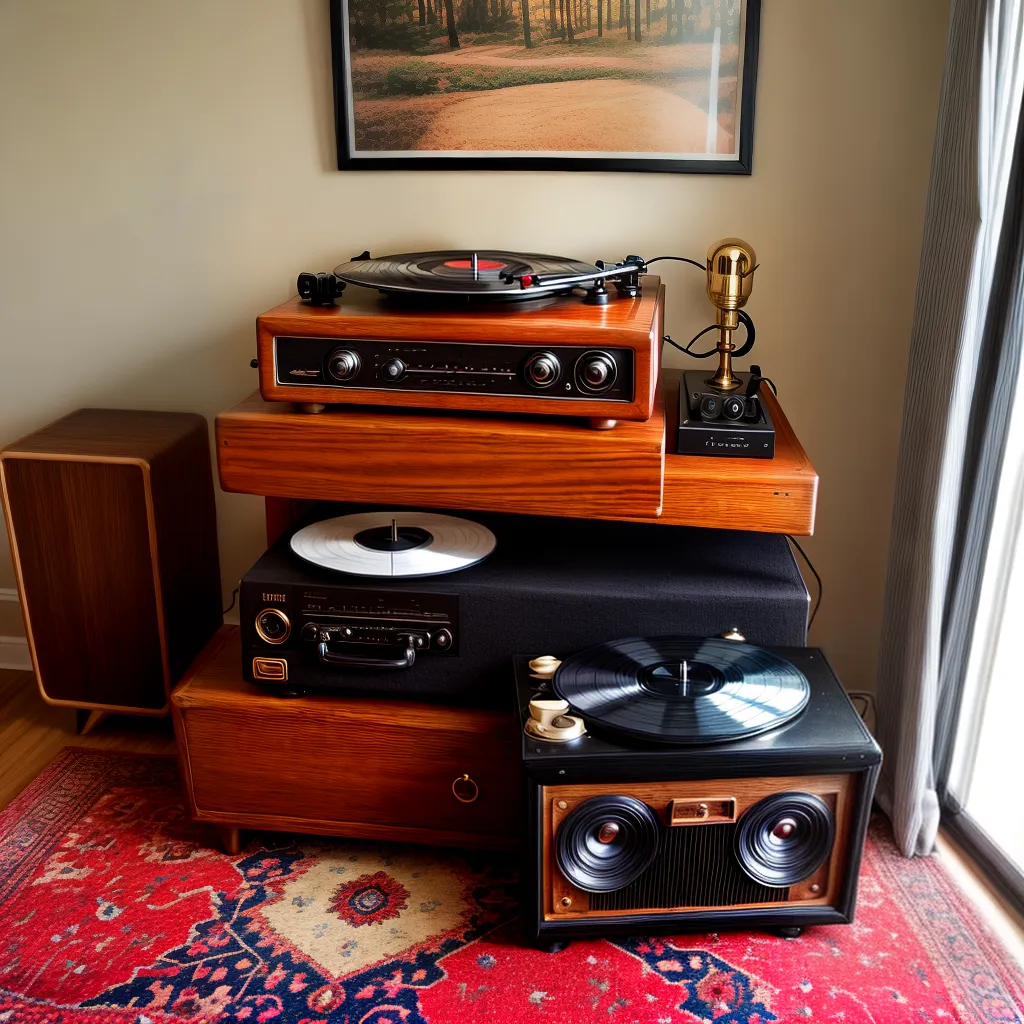 tocador vinil vintage sala acochegante