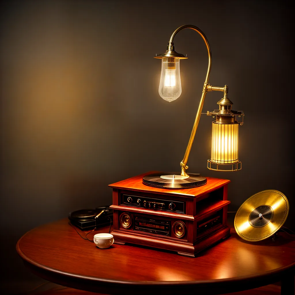gramofone vintage mesa madeira discos