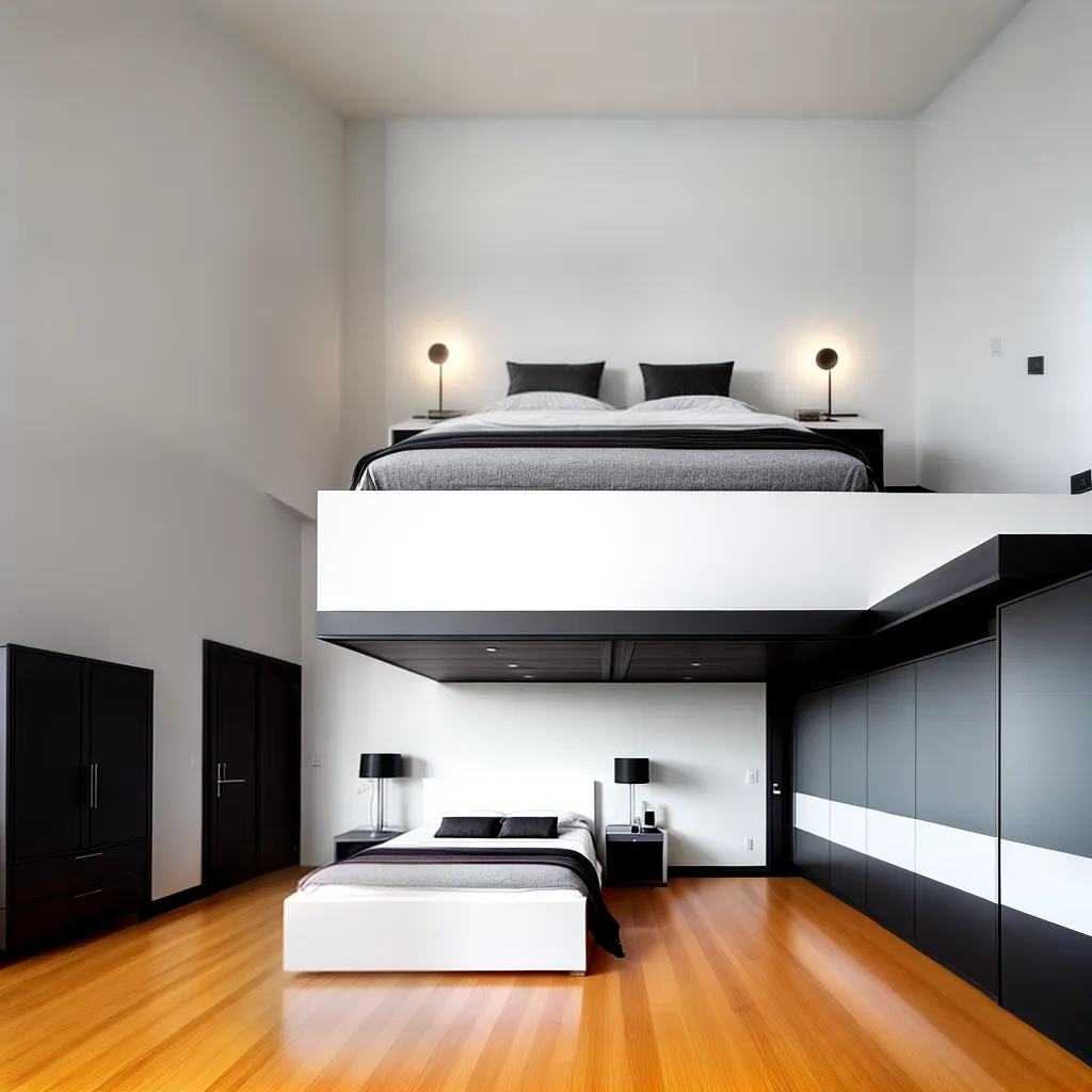 quarto minimalista linhas geometricas bauhaus